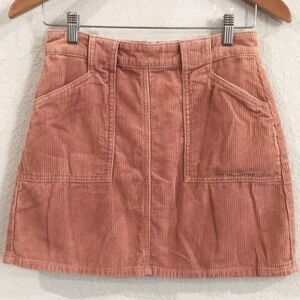 Kendall + Kylie Womens Sz 27‎ Mauve Corduroy Mini Skirt 100% Cotton